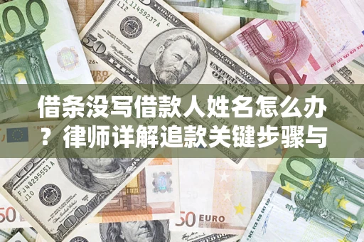 北京借条没写借款人姓名怎么办？律师详解追款关键步骤与证据链构建