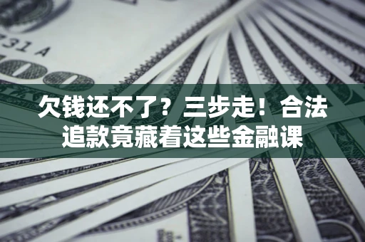 北京欠钱还不了？三步走！合法追款竟藏着这些金融课